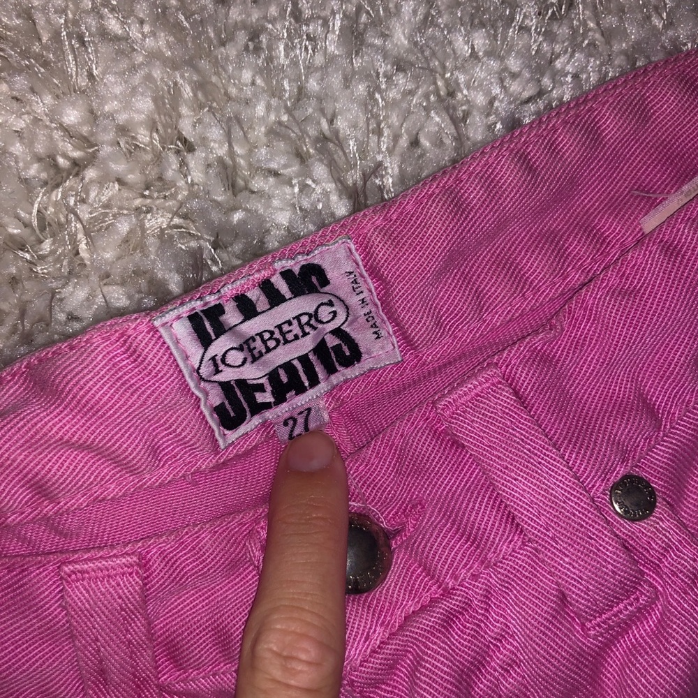 Pink denim skinny jeans